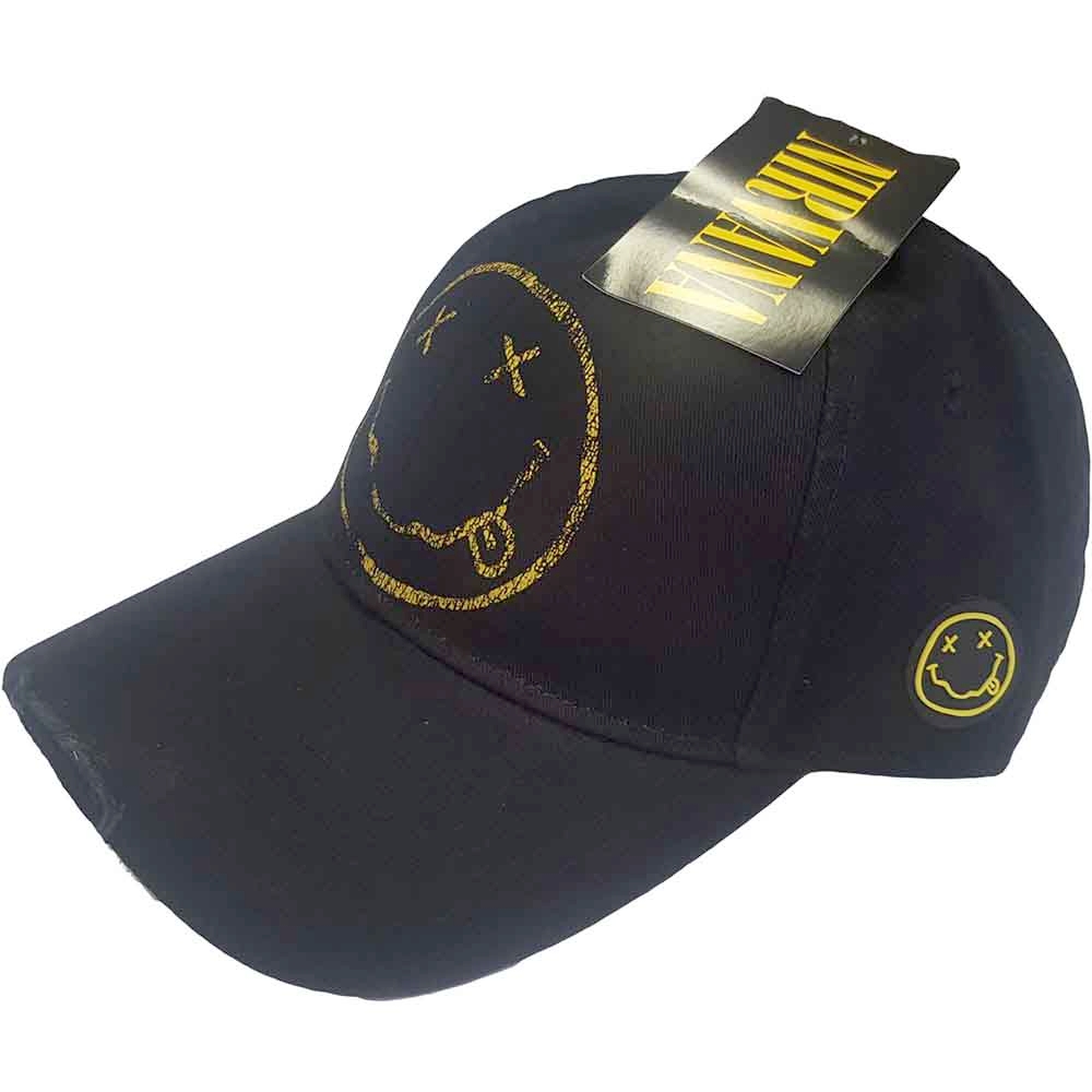 Nirvana - Happy Face Baseball pet - Zwart